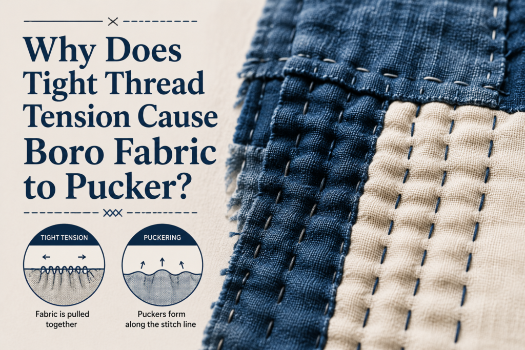 Fabric Puckering in Boro Stitching