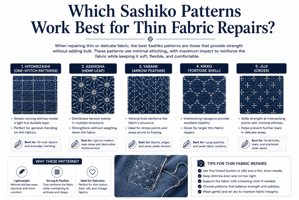 Which Sashiko Patterns Work Best for Structural Repairs?