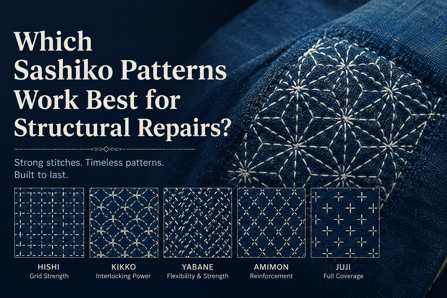 Which Sashiko Patterns Work Best for Structural Repairs?