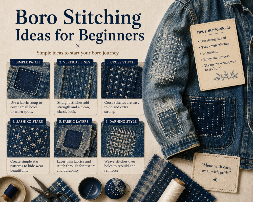 Boro Stitching Ideas for beginners