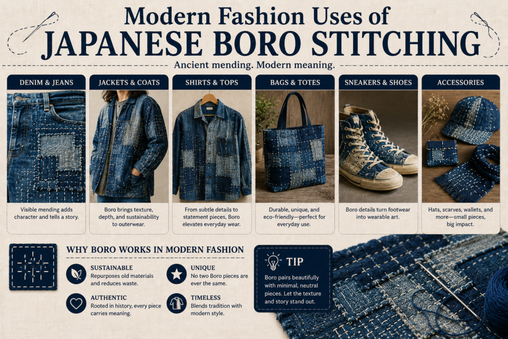 Modern Fashion Uses of Japanese Boro Stitching