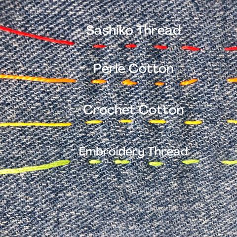 Sashiko Thread vs Embroidery Floss vs Perle Cotton