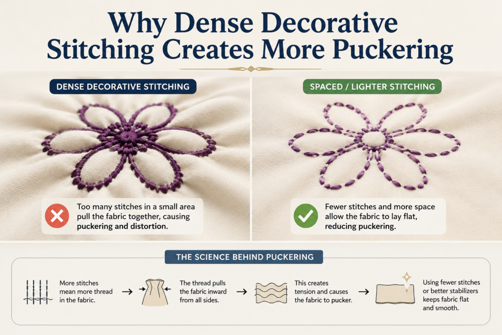Fabric Puckering in Boro Stitching