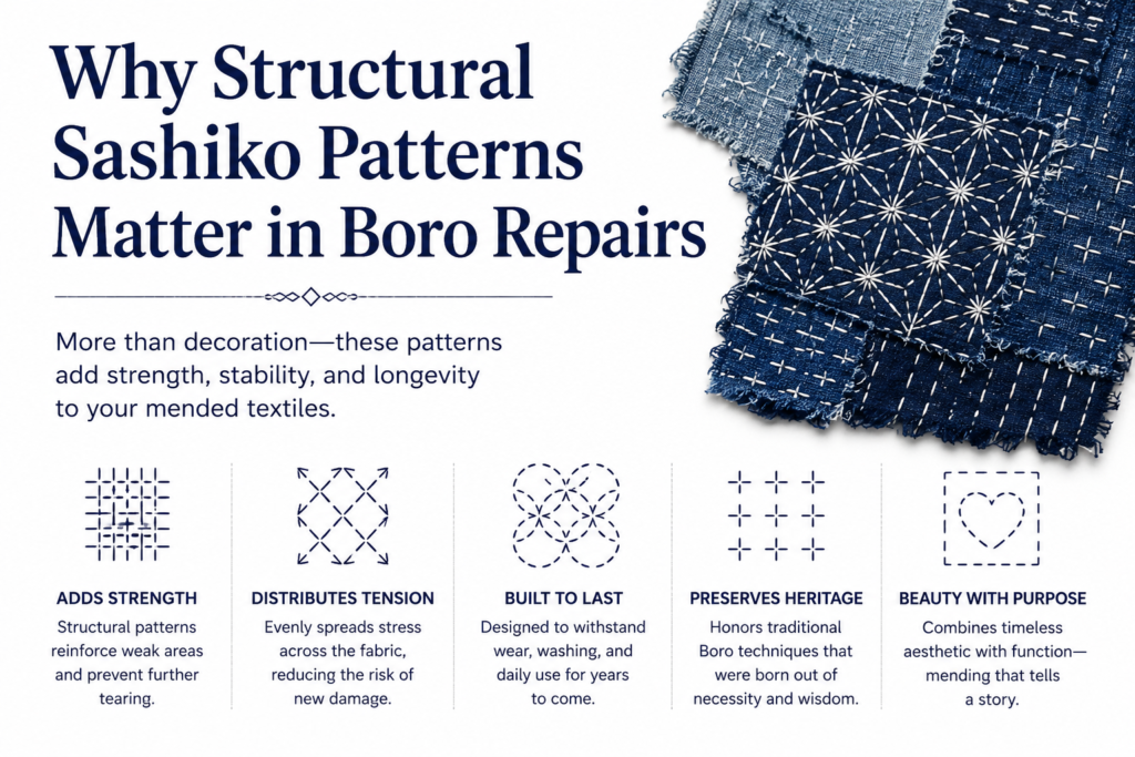Which Sashiko Patterns Work Best for Structural Repairs?