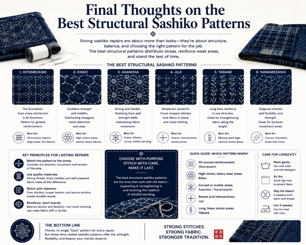 Which Sashiko Patterns Work Best for Structural Repairs?
