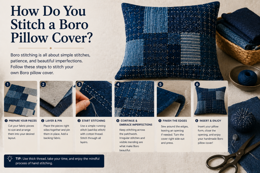 How to Make a Boro Pillow Cover