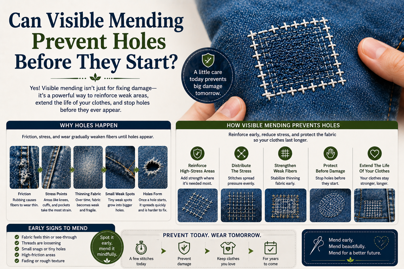 Can Visible Mending Prevent Holes Before They Start?