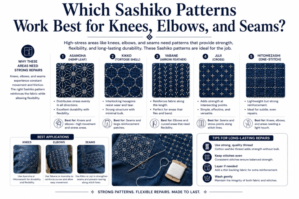 Which Sashiko Patterns Work Best for Structural Repairs?