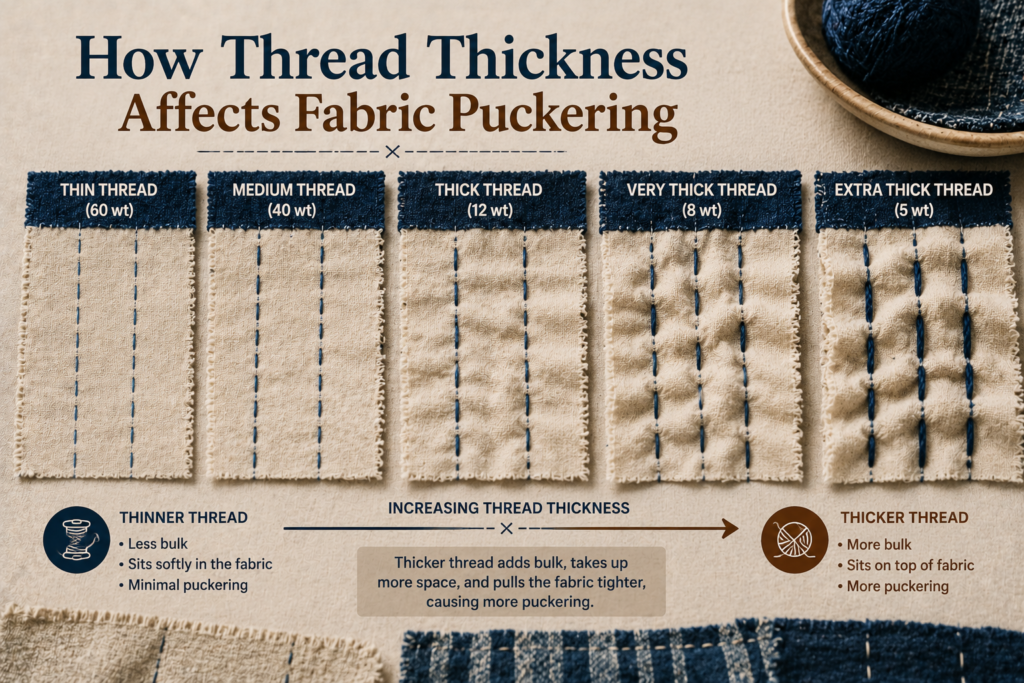 Fabric Puckering in Boro Stitching