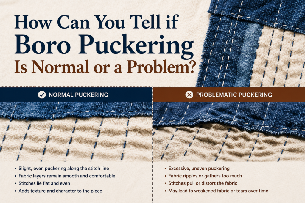 Fabric Puckering in Boro Stitching